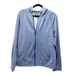 Nike Dri-Fit Hoodie Jacket Marled Indigo Blue Zip Up Sweatshirt Full Zip Size M